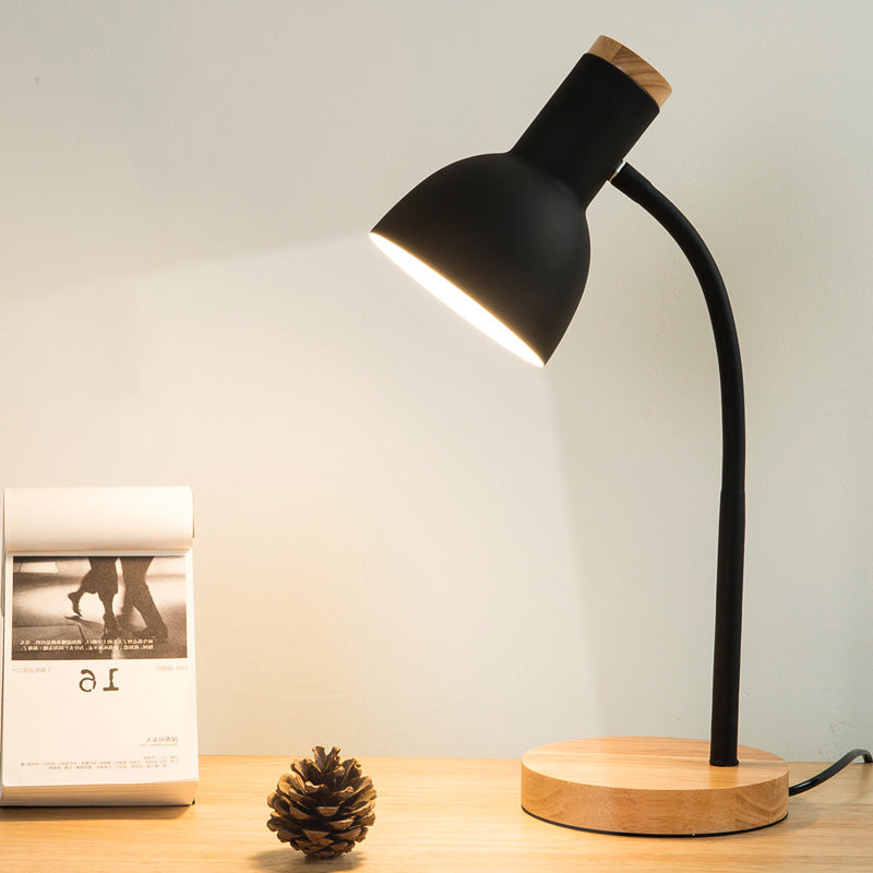 Nordic Wooden Iron LED Desk Lamp for Dorm Eye Protection Reading Table Lamp for Study Home Bedside Night Light