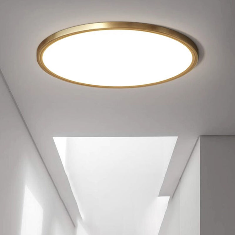 Brass Dia.30cm/40cm/50cm Ultra Thin Round Recessed LED Ceiling Light with Acrylic Lampshade