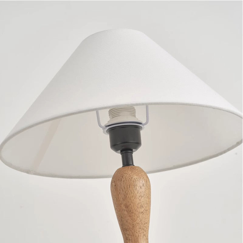 Nordic Wooden Decorative LED Table Lamp Bedroom Bedside Desk Lamp Linen Lamp Shade