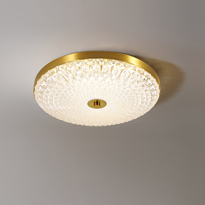 Simple Luxury 19" Round Flush Mount Brass LED Ceiling Light Warm White 48W LED board