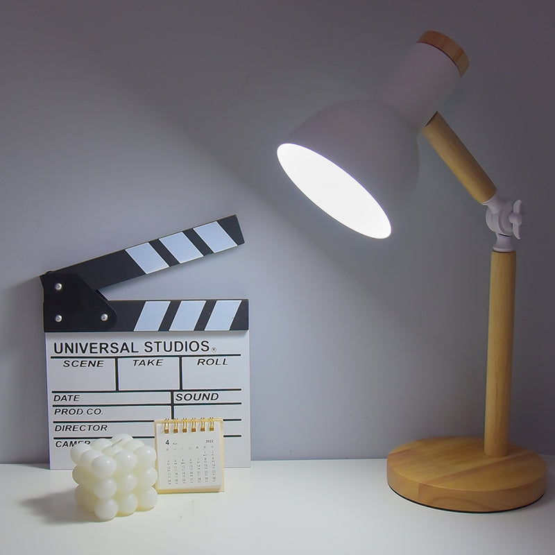 Wooden Iron LED Desk Lamp for Dorm Eye Protection Reading Table Lamp for Study Home Office Room Decor Bedside Night Light