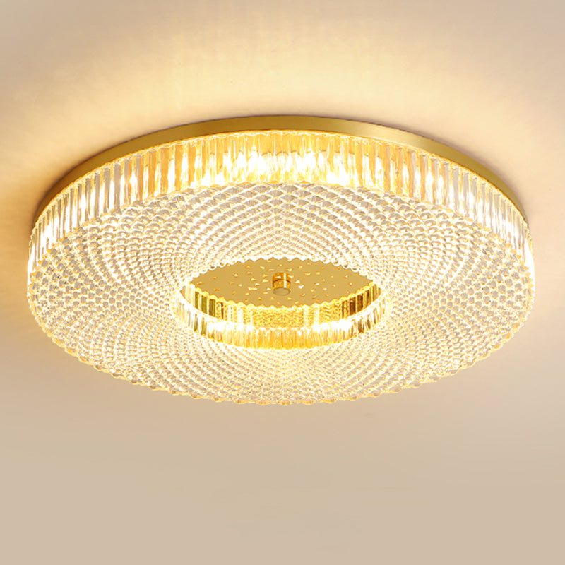 Modern Luxury Dia.19" Round Brass Recessed LED Ceiling Lamp for Bedroom Living Room