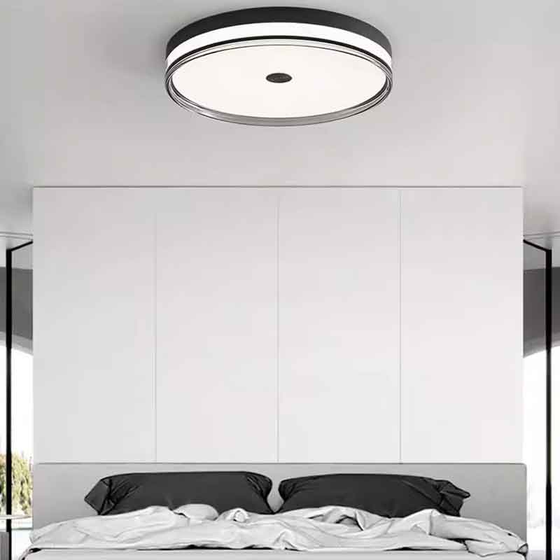 Light Luxury 19" Round Brass Flush Mount LED Ceiling Light with Remote Control Dimmable