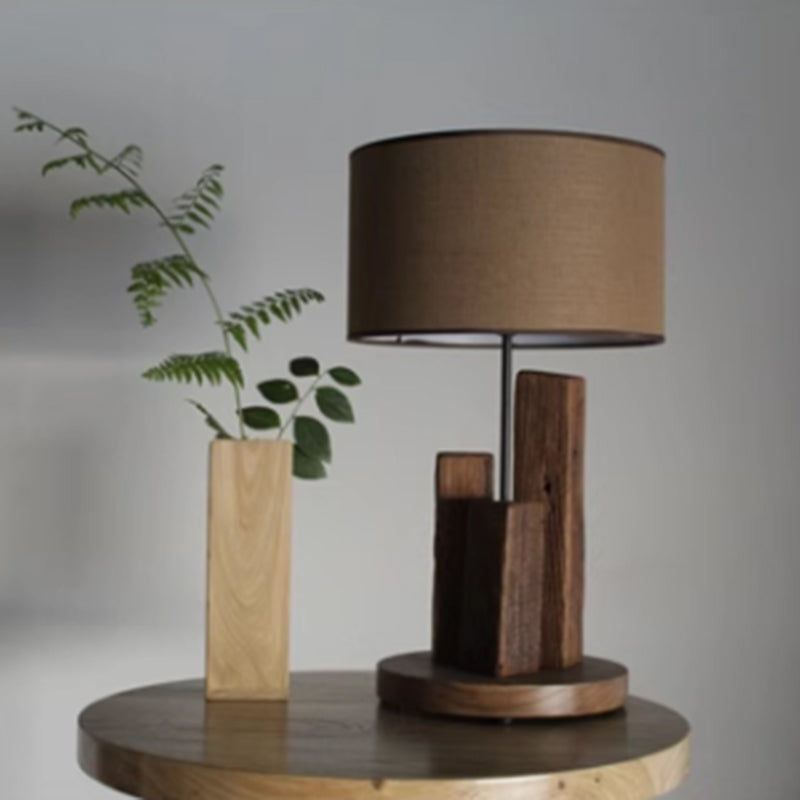 Chinese Retro Nostalgic Wood Desk Lamp Study Room Eye Protection Wooden Bed Head