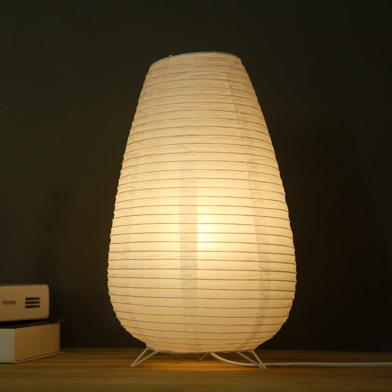 Nordic Simple Paper Lantern Table Lamp Japanese Style Living Room Bedroom LED Lighting