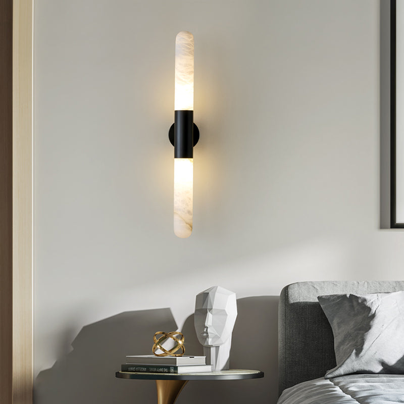 All Copper Modern Wall Lamp Gold Color Body and Spanish Mica Stone Lampshade Fixtures Decoration