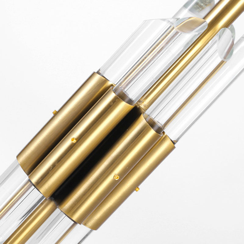 Modern Creative Light Luxury Crystal Tube Table Lamp With Fabric Lampshade