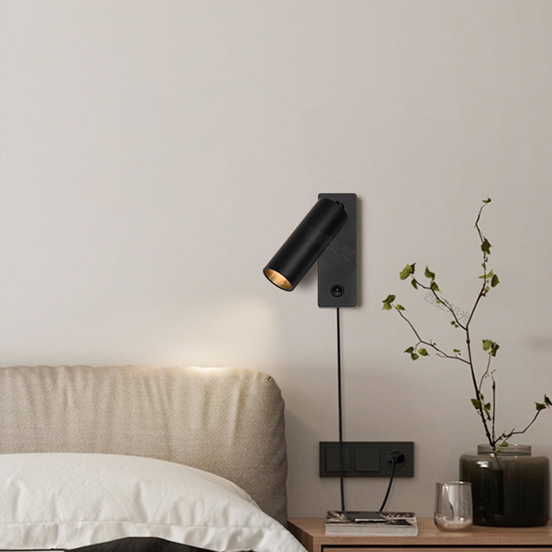 Modern Simple Black/White Color Wall Light Folding Horizontal Rotation Wall Spotlight Hotel Bedroom Bedside Study ﻿