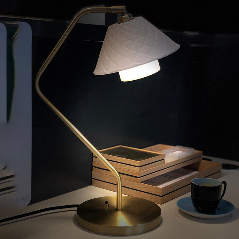 Modern Minimalist Ceramic All Copper Desk Lamp Bedroom Living Room Study New Chinese Nordic Style