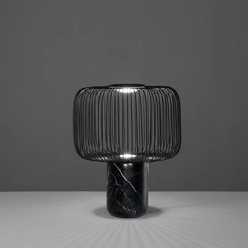 Postmodern Hollow Out Black Marble Table Lamp