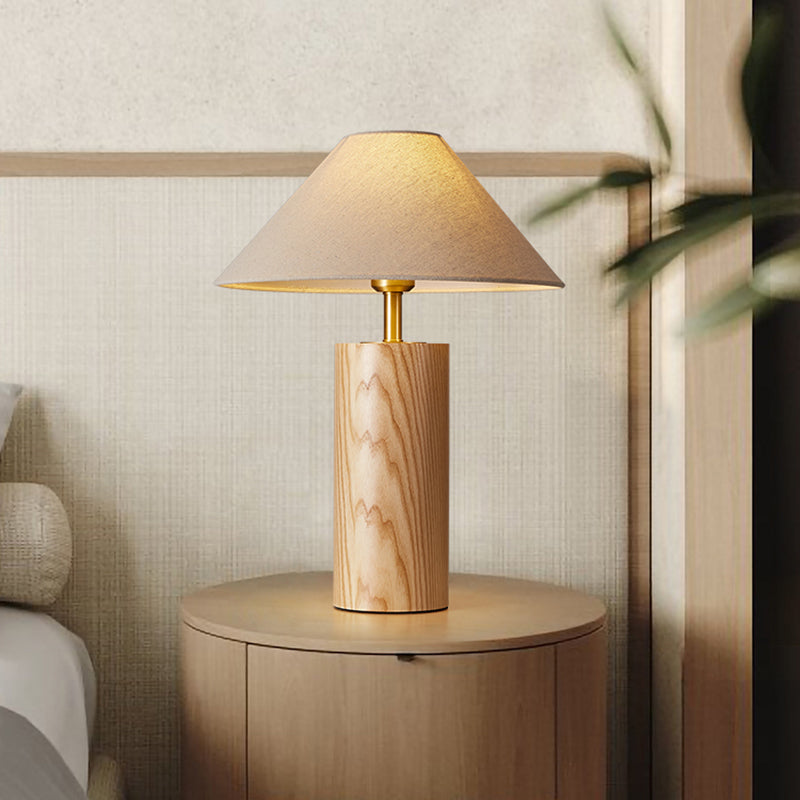 Chinese Classical Minimalist Wabi-sabi Decorative Table Lamp Solid Wood LED Interior Lighting Living Room Bedroom Bedside