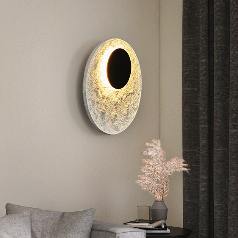 Modern Creative Round Resin Wall Lamps LED Indoor White Black Color Bedside Bedroom Wall Light