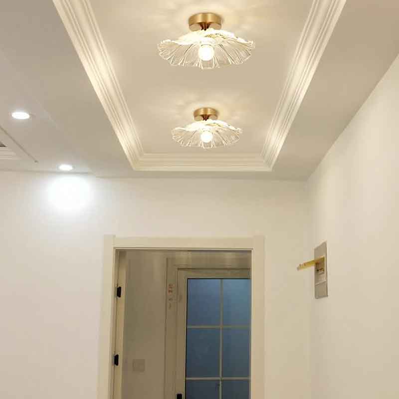 Modren Creative Lotus Brass LED Ceiling Light Warm White Light 3000K 220V Input