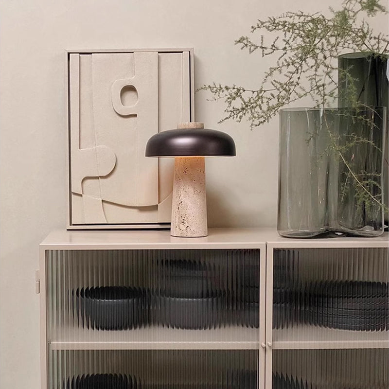 Danish Designer Natural Stone Mushroom LED Table Lamp Living Room Bedroom Bedside Modern Study Light Home Lighting Decor