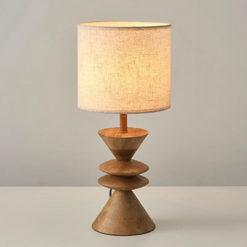 Medieval Solid Wood Table Lamp LED E27 Atmosphere Zen Art Decorative Desk Lights
