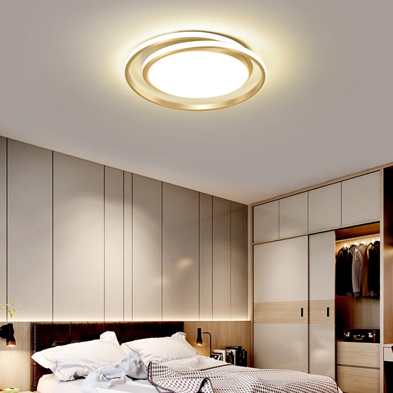 Modern Super Thin 5cm Round 20" Recessed Brass Ceiling Light for Bedroom Living Room