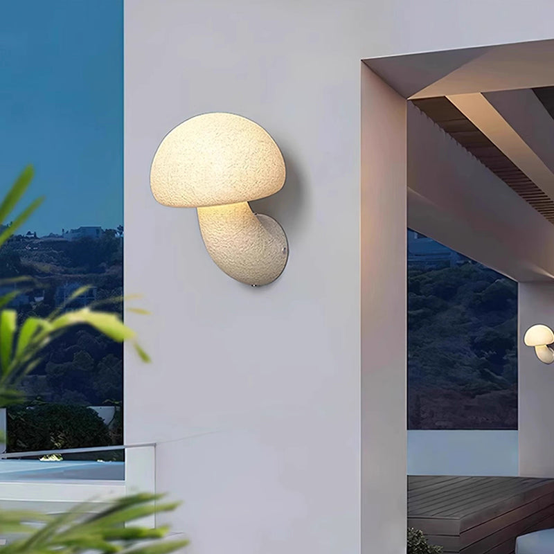 White Mushroom Medieval Wall Lamp Outdoor Bedroom Hallway Nordic Designer Balcony Waterproof LED Lights Fixtures