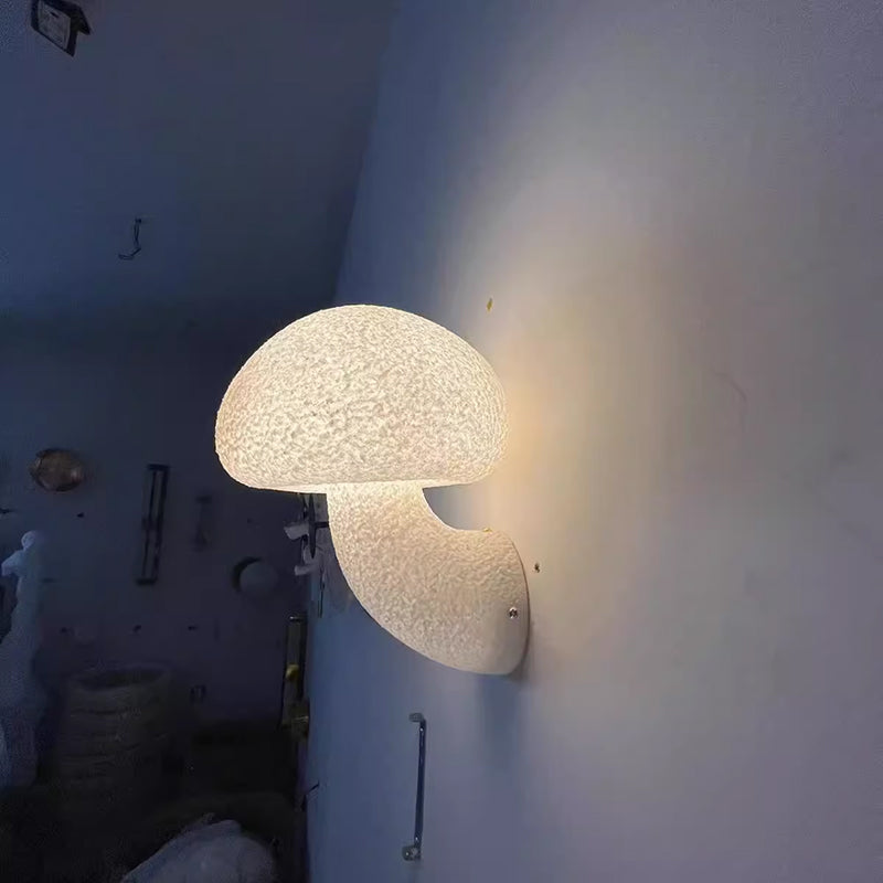 White Mushroom Medieval Wall Lamp Outdoor Bedroom Hallway Nordic Designer Balcony Waterproof LED Lights Fixtures