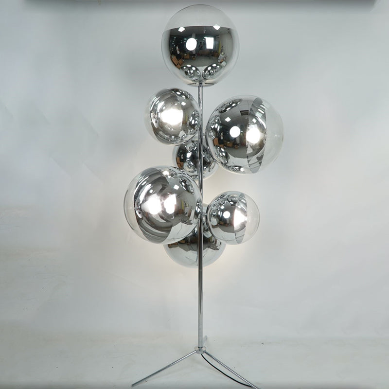 Novelty 70" Tripod Branch Electroplated Metal Floor Lamp With 7 Arm Acrylic Lampshade E27 Lamp﻿