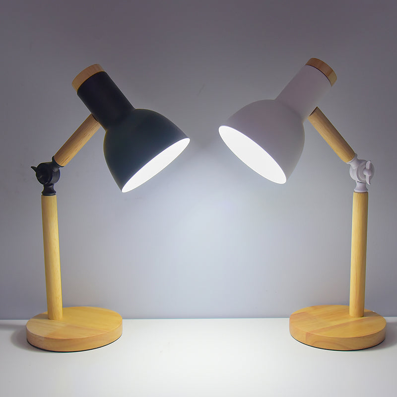 Wooden Iron LED Desk Lamp for Dorm Eye Protection Reading Table Lamp for Study Home Office Room Decor Bedside Night Light