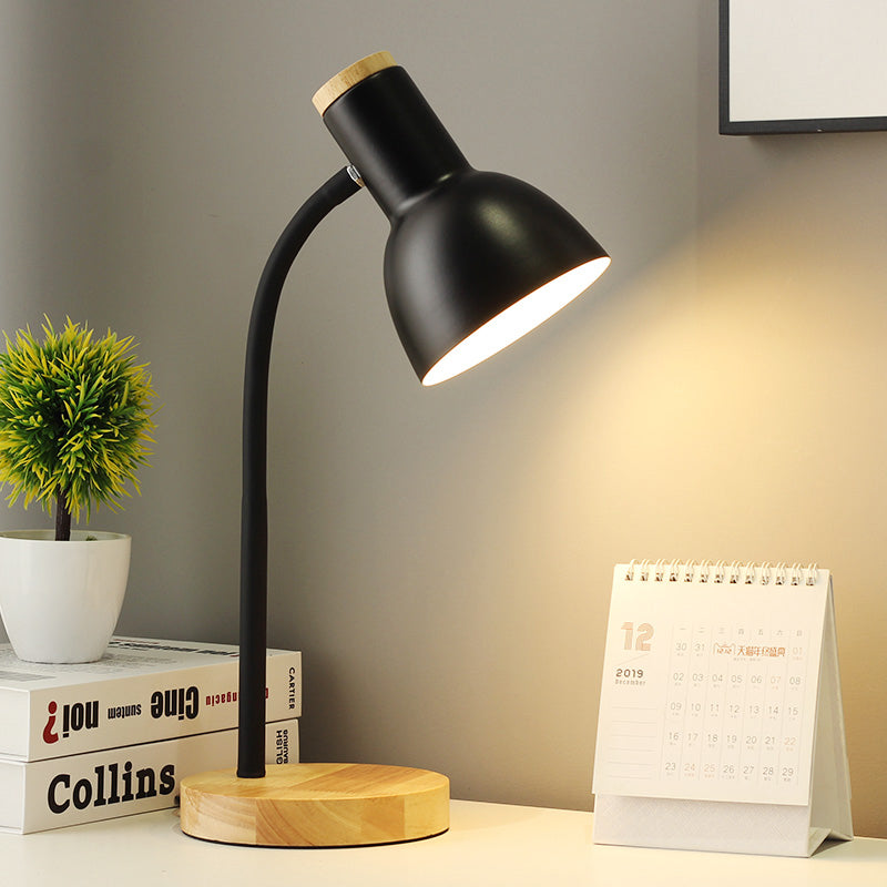 Nordic Wooden Iron LED Desk Lamp for Dorm Eye Protection Reading Table Lamp for Study Home Bedside Night Light
