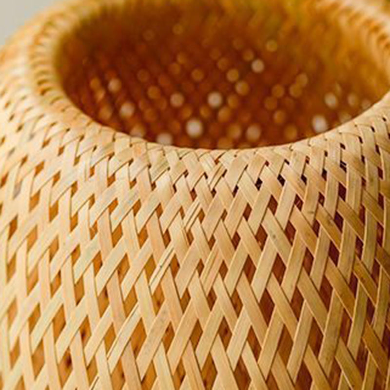 Chinese Wooden LED Table Lamp Retro Bamboo Weaving Table Lamp Lighting Bedroom Bedside Study
