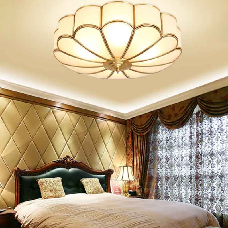 Modern Creative Brass LED Ceiling Light with Remote Control Dimmable Decoration Lighting