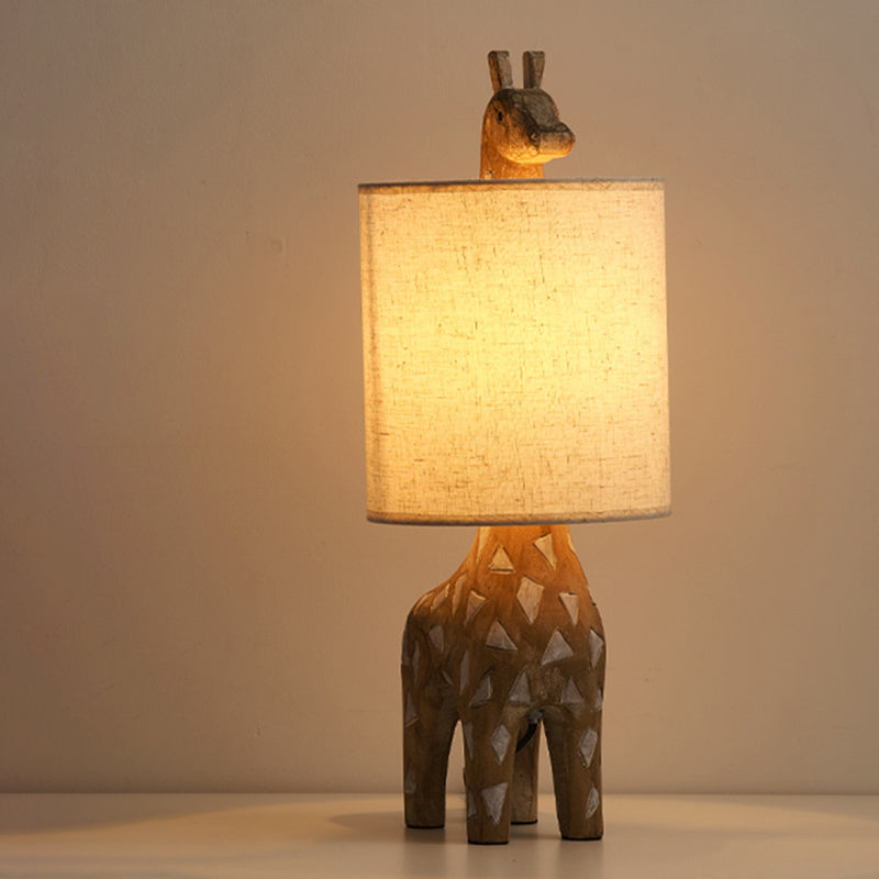 Handmade Wooden Carving in Rural Areas Cute Animal Table Lamps Warm Bedroom Bedside Lamps Children Room Lamps