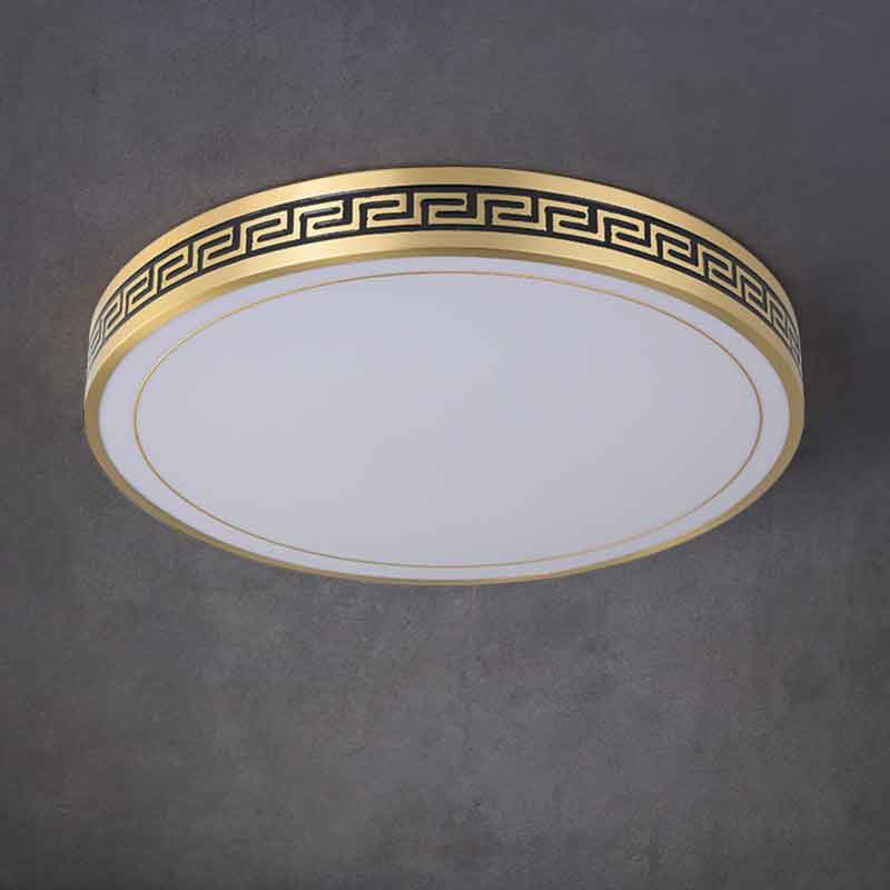 Personalized creative patterns Round Brass LED Ceiling Light with Remote Control Dimmable