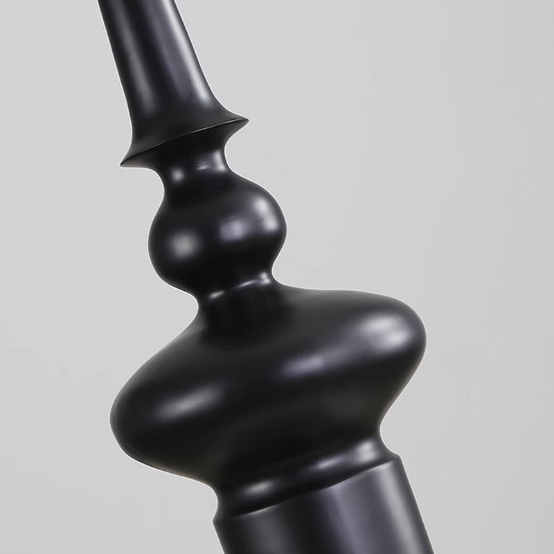 Traditional Black Resin Table Lamp With Acrylic Lampshade