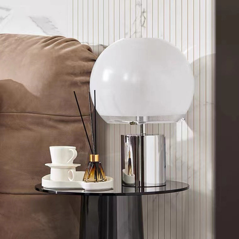 Postmodern Simple Mushroom Table Lamp with Milk White Glass Lampshade