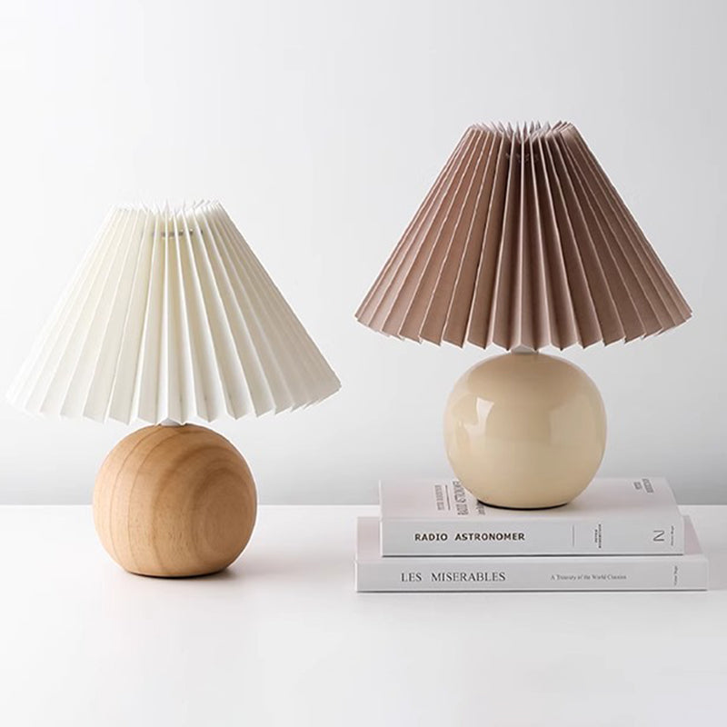 Ceramic Pleated Table Lamp Ins Girl Nordic Bedside Lamp Bedside Table Lamp Decorative Lamps