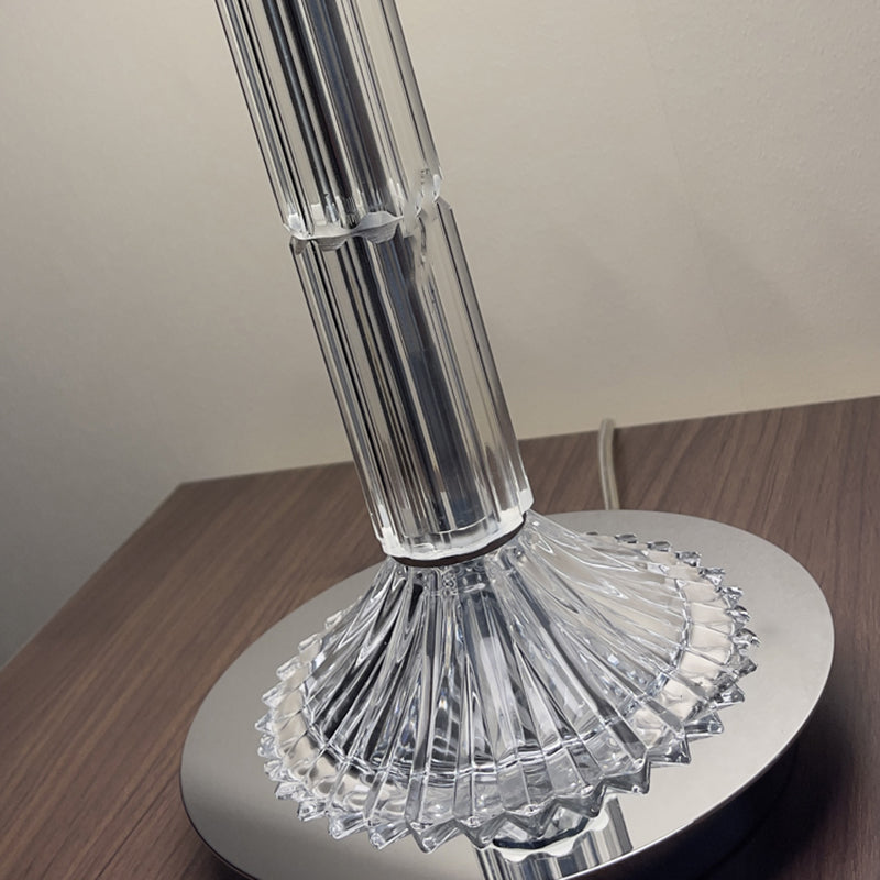 Modern Novelty Luxury K9 Grade Crystal Table Lamp With Fabric Lampshade