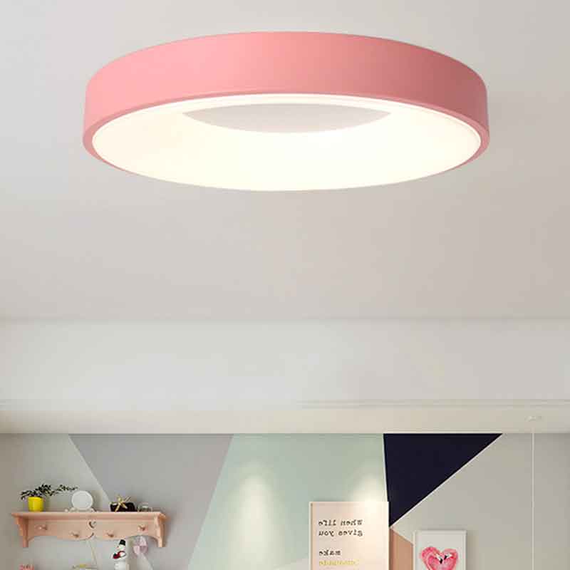 Modern Minimalist Multi color Round Metal LED Ceiling Lamp Indoor Lighting Fixtures