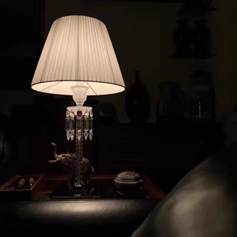Designer Creative Luxury Crystal Table Lamp With Fabric Lampshade