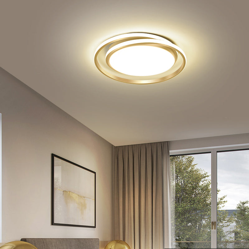 Modern Super Thin 5cm Round 20" Recessed Brass Ceiling Light for Bedroom Living Room