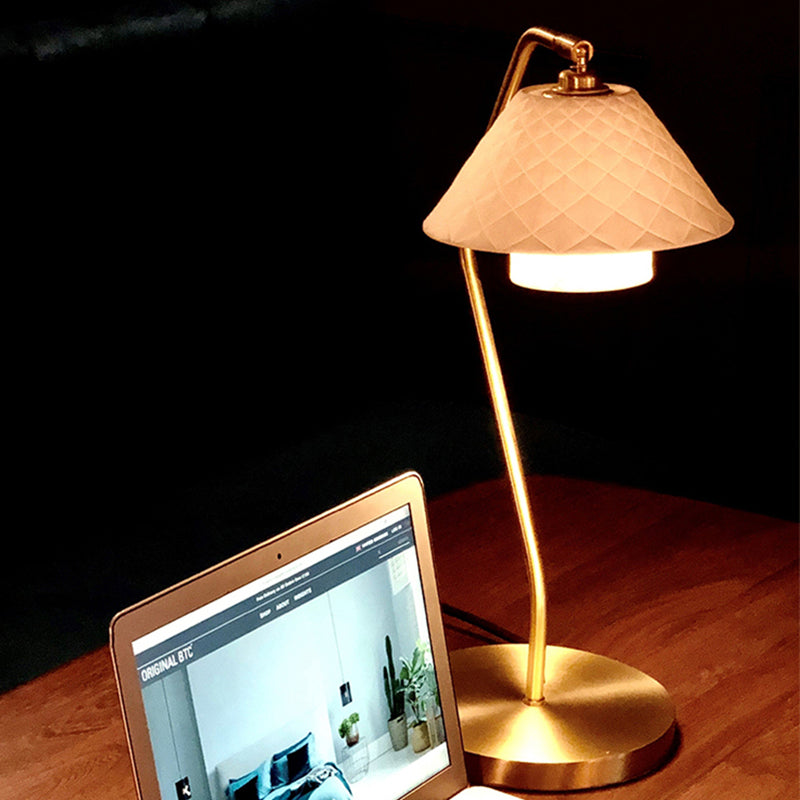 Modern Minimalist Ceramic All Copper Desk Lamp Bedroom Living Room Study New Chinese Nordic Style