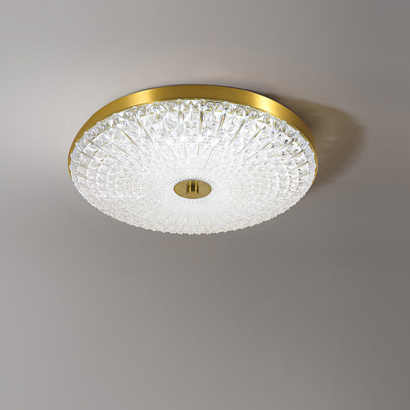 Simple Luxury 19" Round Flush Mount Brass LED Ceiling Light Warm White 48W LED board