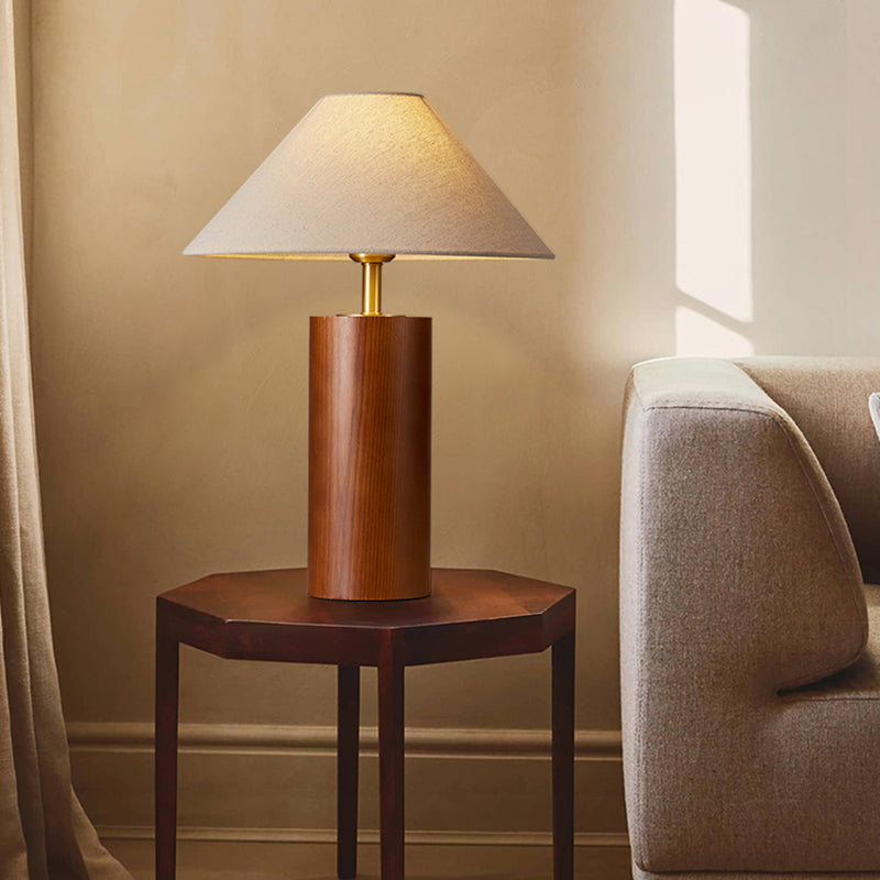 Chinese Classical Minimalist Wabi-sabi Decorative Table Lamp Solid Wood LED Interior Lighting Living Room Bedroom Bedside
