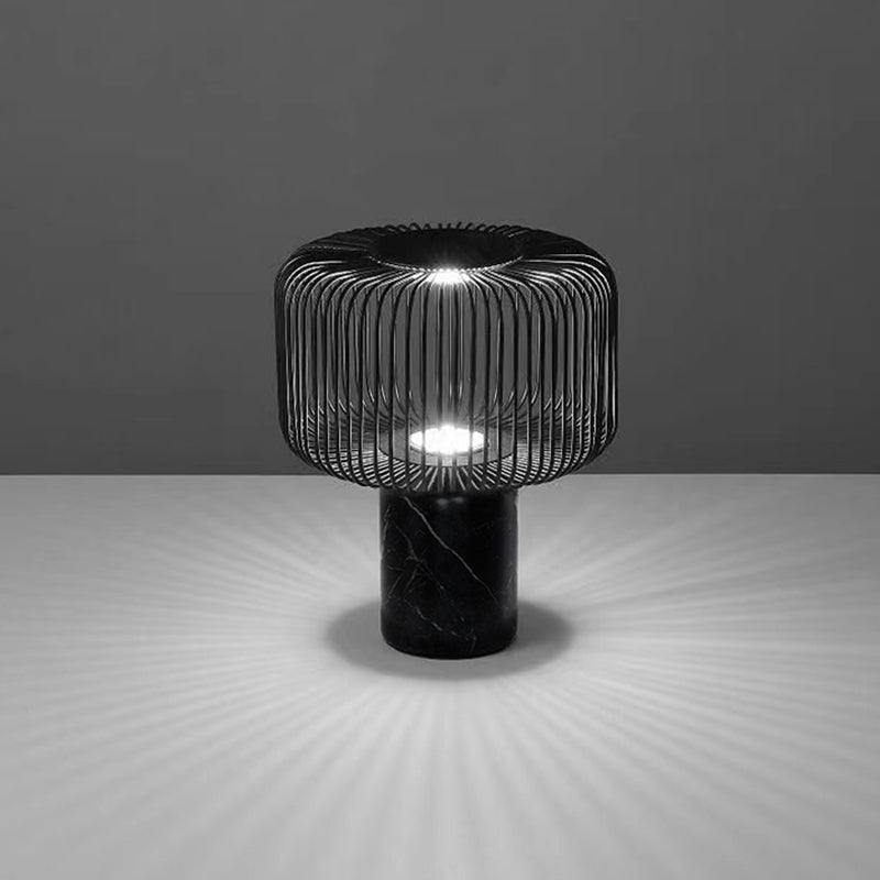Postmodern Hollow Out Black Marble Table Lamp