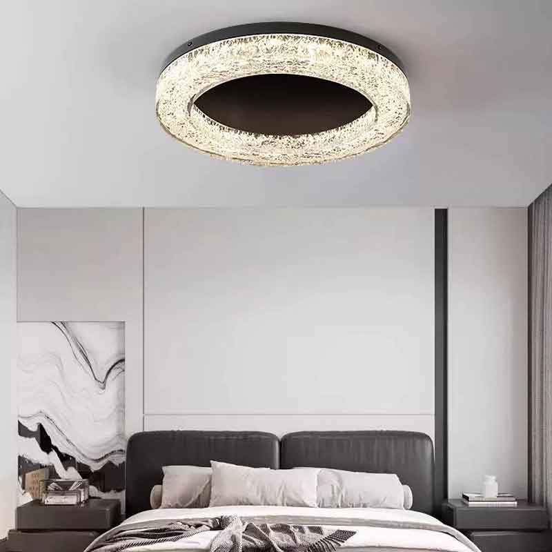 Luxury 23" Round Brass Flush Mount LED Ceiling Light with Remote Control Dimmable