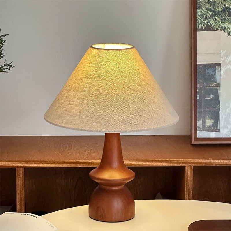 Solid Wood Retro Creative Table Lamp Bed Breakfast Bedroom Decoration Chinese Style French American Romanti