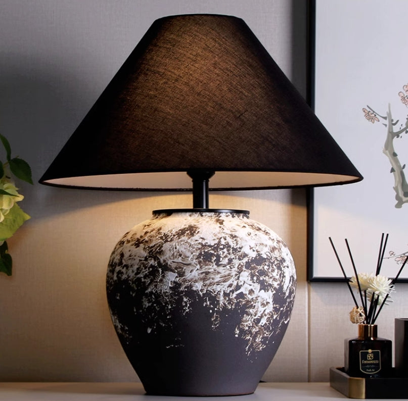 Kung Series Ceramic Wabi Sabi Table Lamp Kelen's Dagger and Sky Process for Bedroom