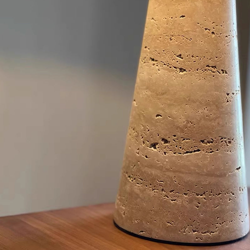 Japanese Wabi-sabi Cream Style Yellow Cave Stone Table Lamp LED E27 Retro Marble Desk Lights Living Room
