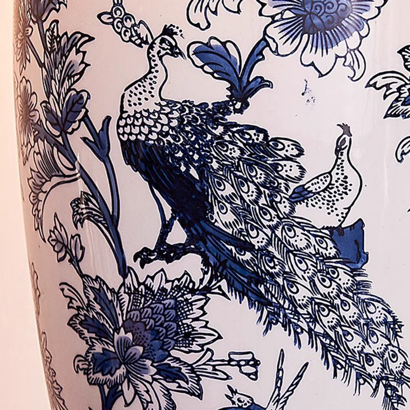 Jingdezhen Blue and White Porcelain Ceramic Lamp Bedroom Bedside Lamp New Chinese Style Living Room Lamp