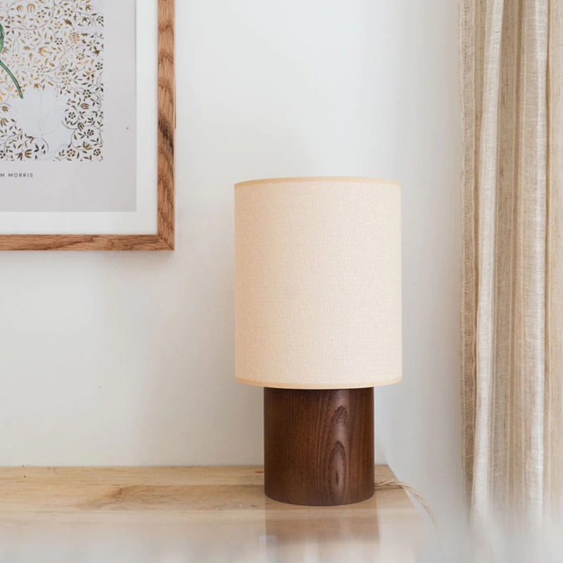 Retro Wooden Table Lamp Designer Log Style Bedroom Bedside Lamp Living Room Study Decor E27 Lamp