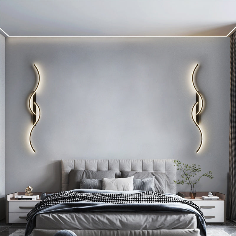 New Minimalist Line LED Wall Lamp Simple Bedroom Bedside Lighting Fixture Modern Living Room  Decorative Wall Light