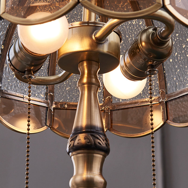 Contemporary Copper Table Lamp LED Retro Creative Luxury Glass Copper Desk Light For Home Living Room Study Bedroom