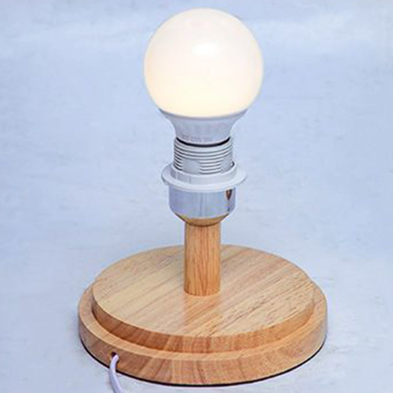 Chinese Wooden LED Table Lamp Retro Bamboo Weaving Table Lamp Lighting Bedroom Bedside Study