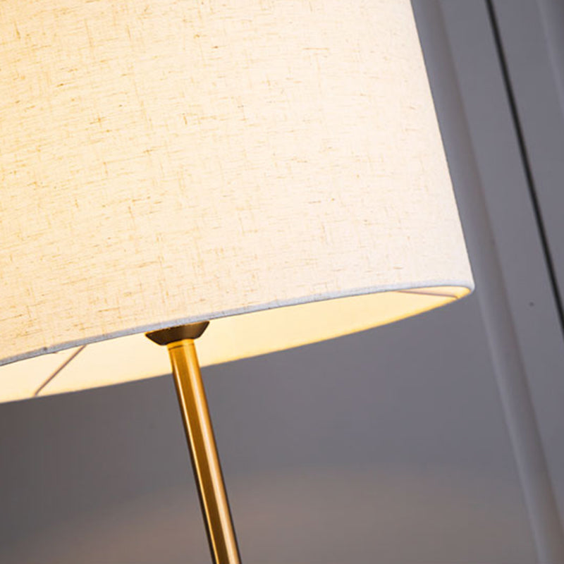 Modern Column 66" Floor Lamp With Beige Fabric Lampshade